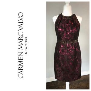 Carmen Marc Valvo Embellished Cocktail Dress 8